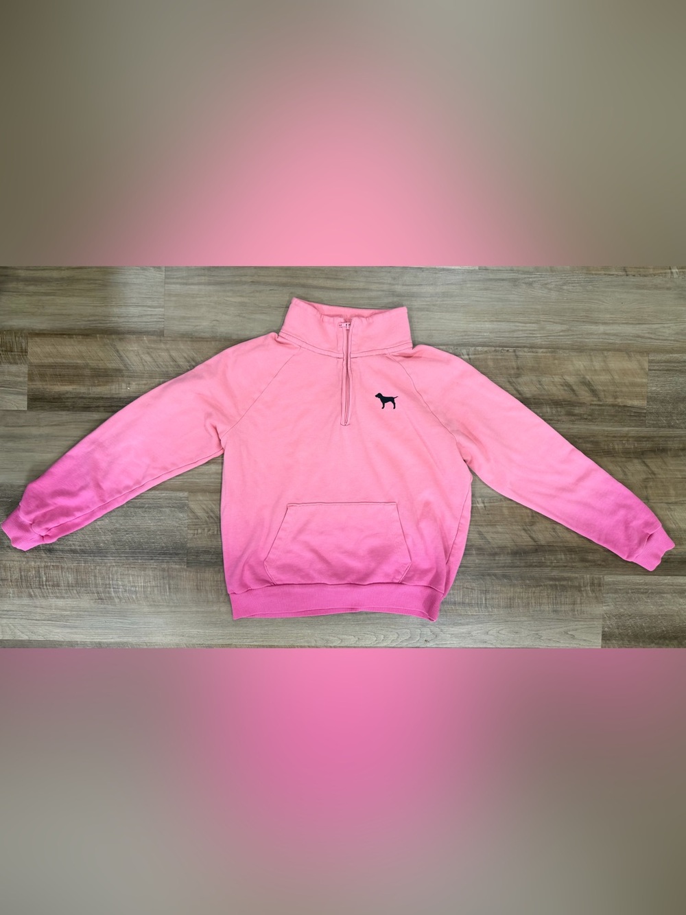 Victoria's Secret PINK Coral Pink Half-Zip Hoodie